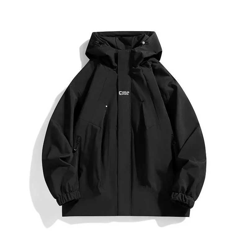 Spring Outdoor Men Jacket Hooded Windbreaker Trench Coats 2025 Mens Women Waterproof Bomber Camping Loose Thin Softshell JacketsT250311