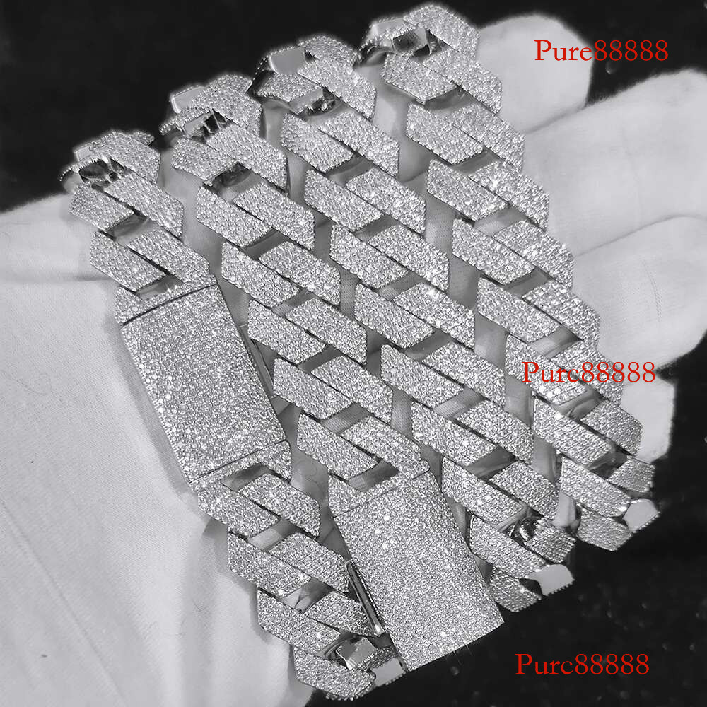 HHIOK Hip Hop Men's 15mm 4Rows Dia Chain Sier/Gold Plated Cuban k Iced Out Bg Zircon Necklace Jewelry