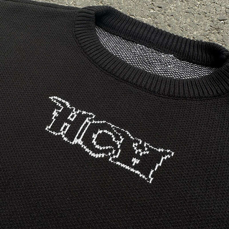 New Y2k High Street Men's And Women's Dark Style Personalized Hip-Hop Long Sleeved Round Neck Pullover Sweater
