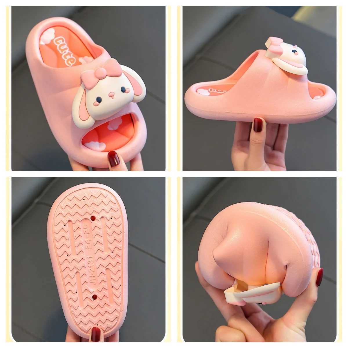 2024 Summer Girls Slippers Children Sandals Slippers Princess Cartoon Indoor Non-slip Bathroom Bath Cute Soft Sole Kids SlippersT250311