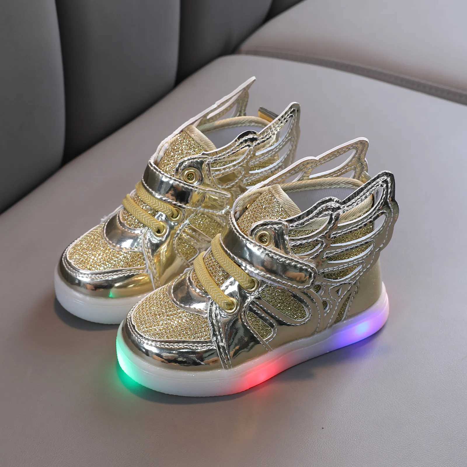 Comfortable Girls Casual Shoes Light Children Baby Girls Sport Luminous Shoes Bling Kids Baby Shoes Womens ShoesXJ250311