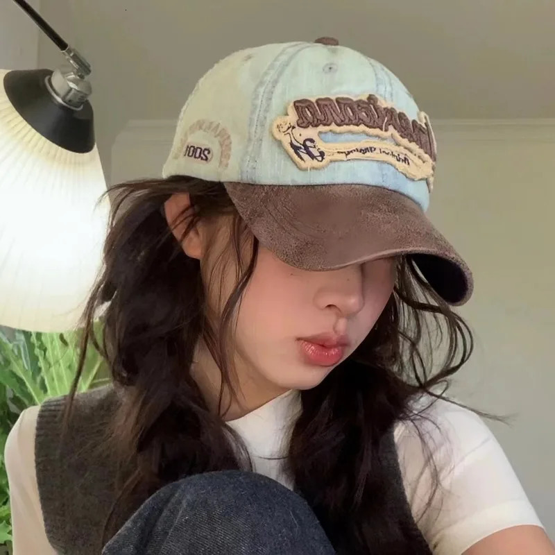 Punk letter baseball cap womens hiphop retro snaps cotton outdoor sunshade truck driver dad hat gorilla Y2k 250311