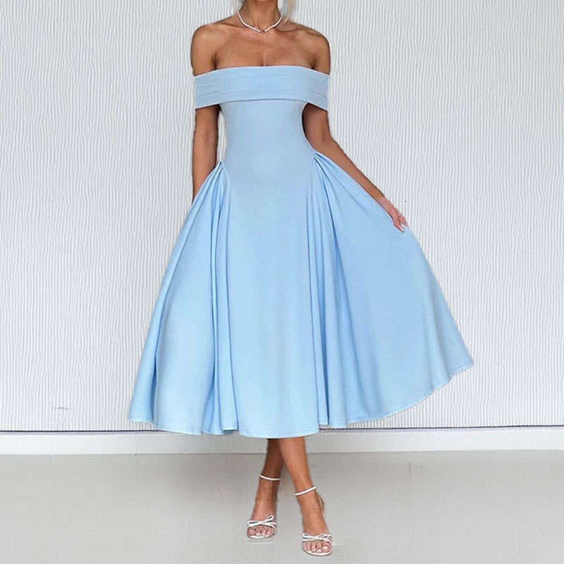 2025 Spring New Women's With Elegant Skincare And One Shoulder Dress Style KLMY