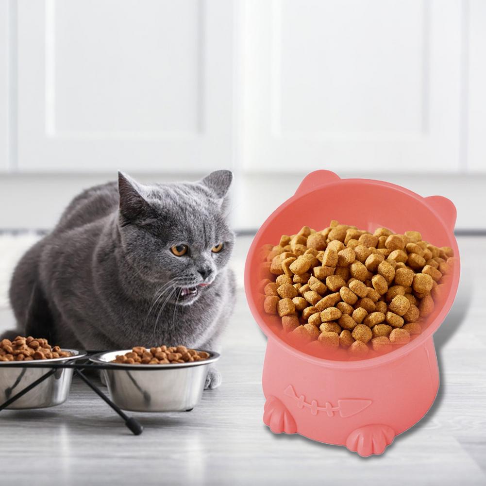 Sturdy Pet Food Bowl PP Cats Dogs Water Feeder Dish Plate Tilted Easy to Wash Pet Feeder Bowl Pet Supplies - view 3