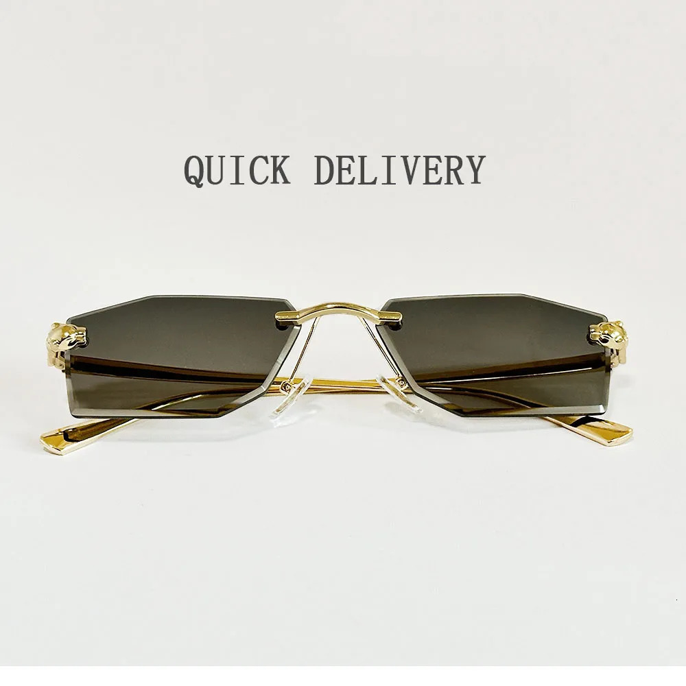 In Rimless Sunglasses Women Trendy Fashion Glasses Sunscreen Shades Luxe Femme Lenses De Sol Femme Lunette Soleil Femme 250311