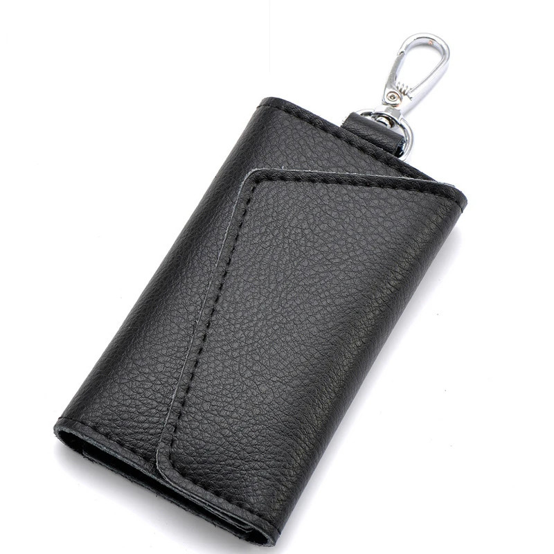 Genuine Leather Keychain Men Women Key Holder Organizer Pouch Cow Split Car Wallet Housekeeper Case Mini Card Bag 250311