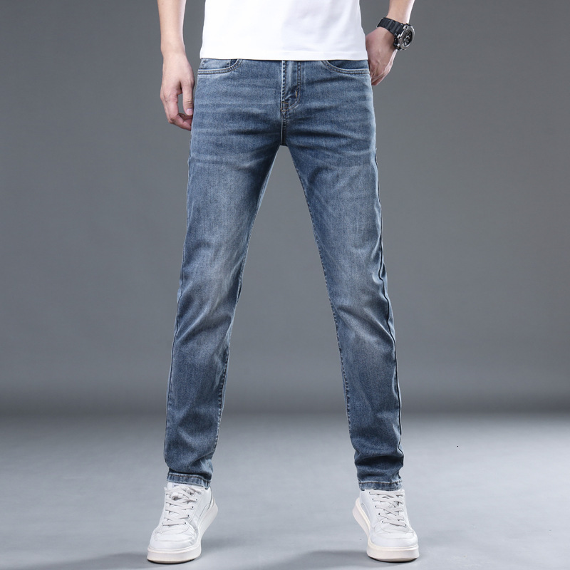 Summer Ice Silk Jeans 2025 New Thin Straight Stretch Casual Pants Fashion Designer High Quality Men s Pants Outdoor Casual Jeans
