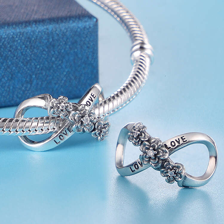 Fashionable Love Continuation String Charms 925 Sterling Silver Beads for women DIY Family Bracelet jewelry gift