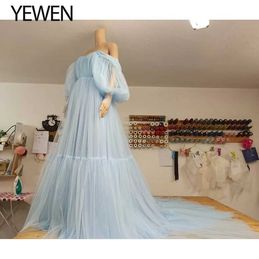 Short Puffy Sleeves Off Shoulder Maternity Formal Dress Long Maternity Gowns for Photo Shoot Yewen Dress Plus Size X250224