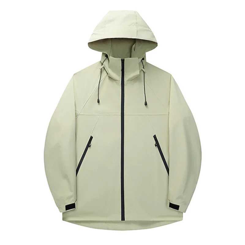 Purple Mens Long Sleeve Waterproof JacketFashion Casual Sweatshirt Green Yellow Black Coat2025 NewT250311