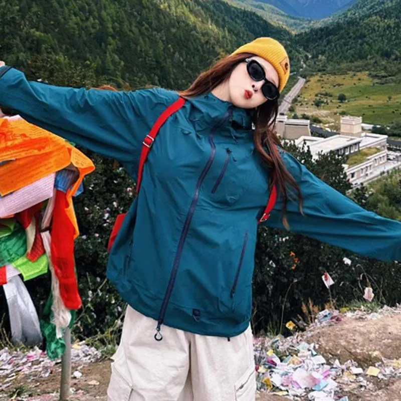 Womens Waterproof Windproof Mountaineering Jacket Lightweight Hard Shell Outdoor Jacket Hiking Camping Cycling Urban FashionT250311