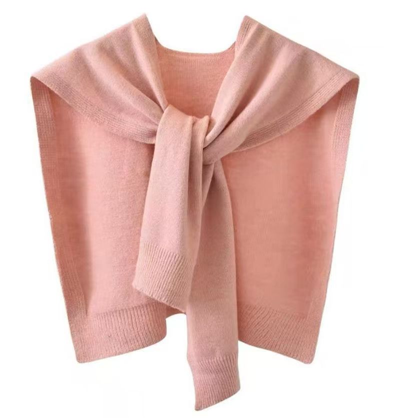 T266 solid color shawl female outerwear 2025 new spring and autumn striped knitted small shawl thin style with sweater shirt scarf