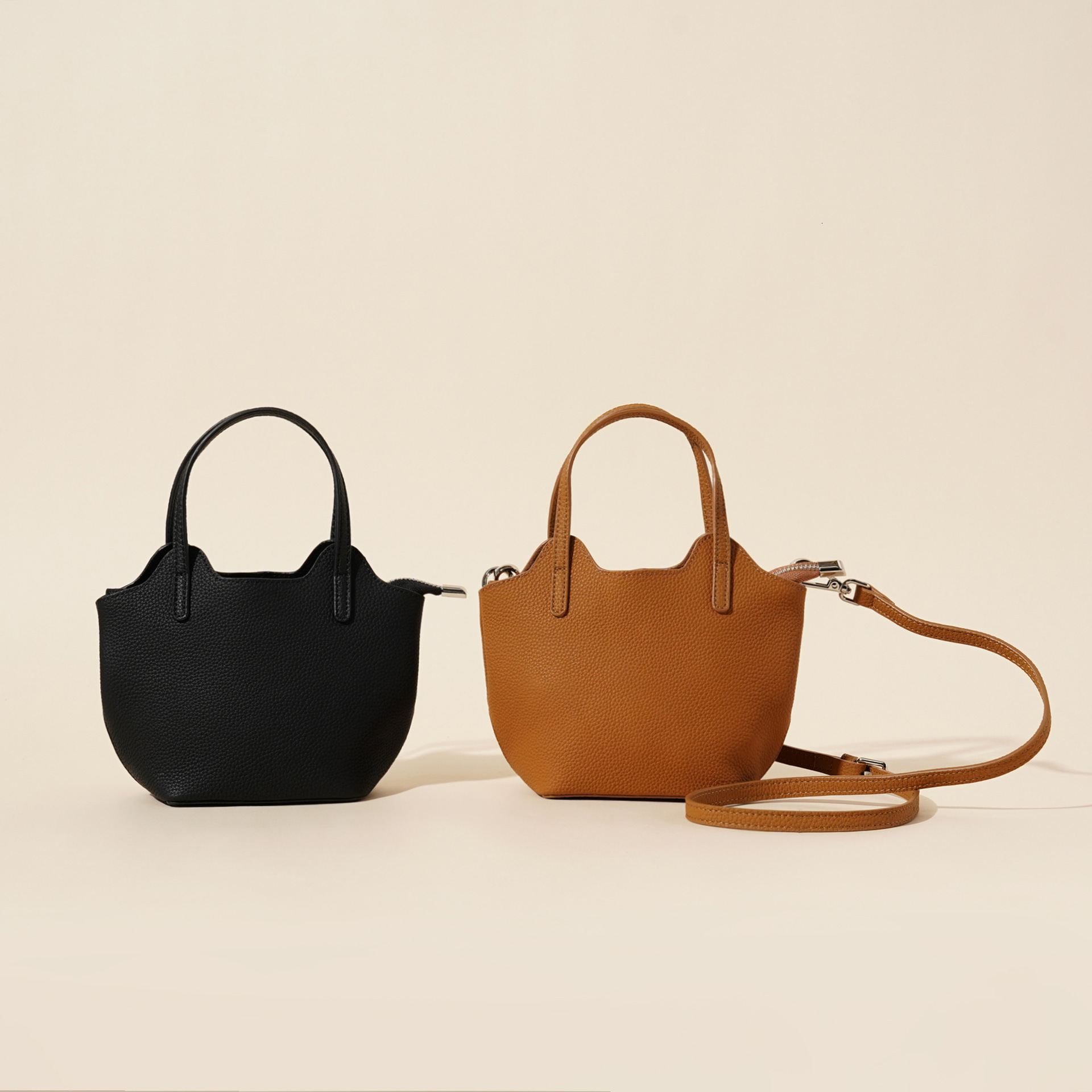 2025 Autumn And Winter New Top Layer Cowhide Classic Style Vegetable Basket Bag Women's Handbag Casual Versatile Fashion High-End Feeling
