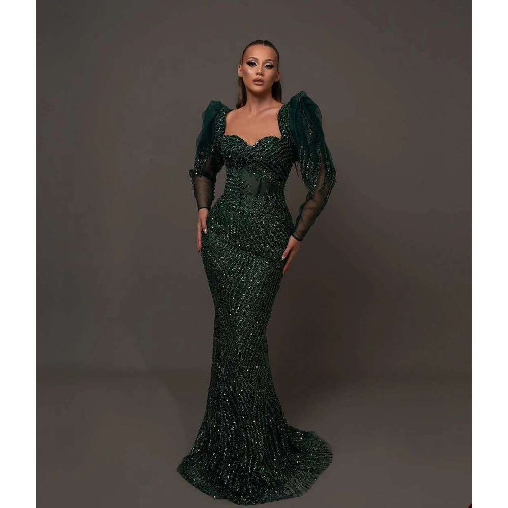 Women's Full Sleeve Mermaid Ball Gowns, Dress, Purple, Sequins, Illusion, Long Sleeve, Wedding Party, Evening Dresses, The