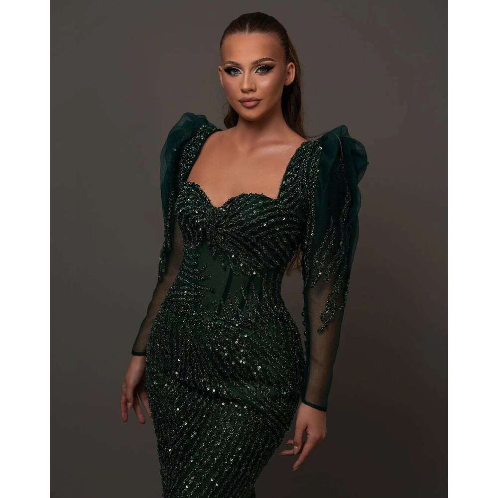 Women's Full Sleeve Mermaid Ball Gowns, Dress, Purple, Sequins, Illusion, Long Sleeve, Wedding Party, Evening Dresses, The