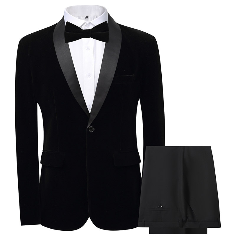 H643 Groom suit men's three-piece suit slim Korean wedding dress business casual
