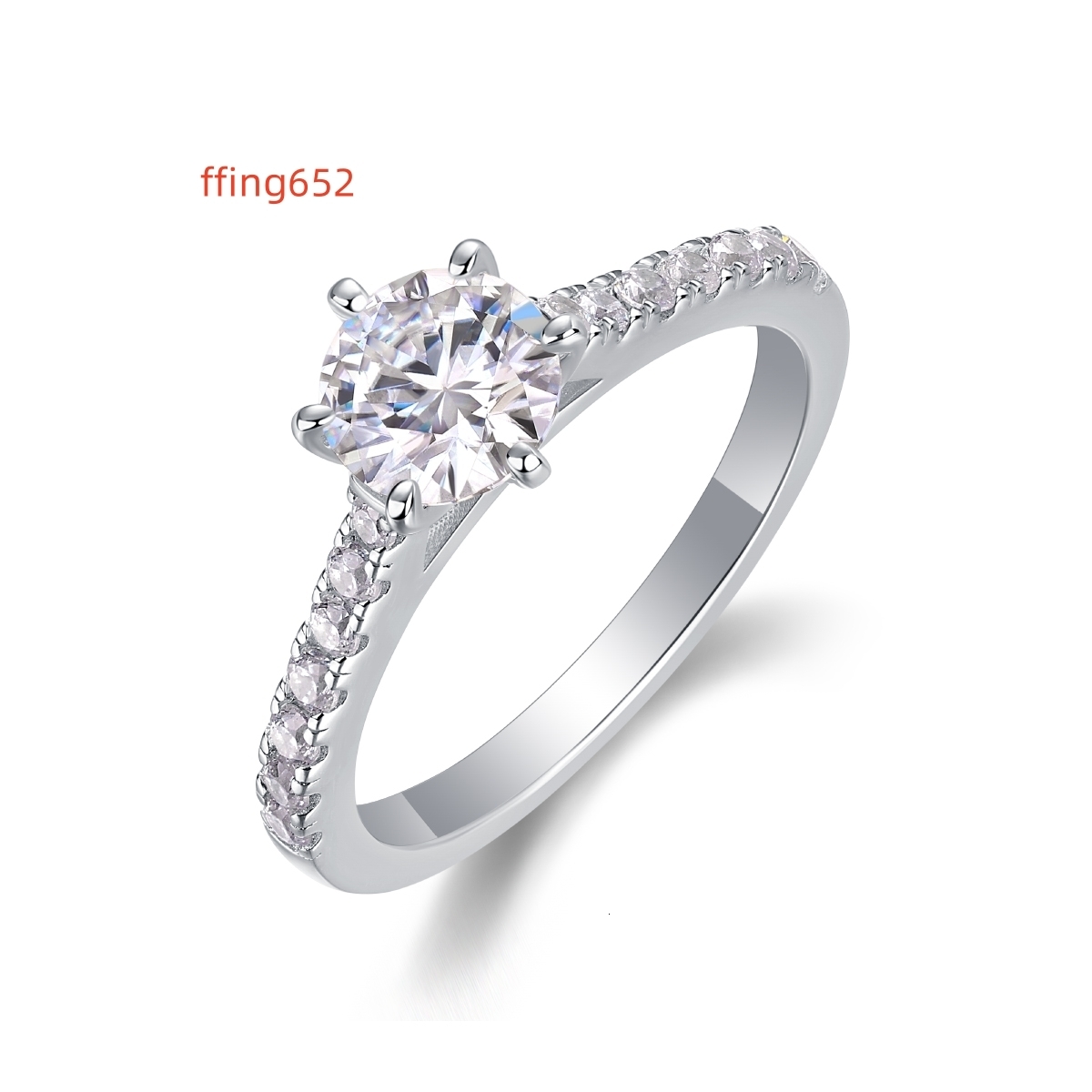 Custom Luxury Dainty 925 Sterling Silver Moissanite Diamond Ring Wedding Engagement Jewelry Ring VVS Moissanite Ring for Women