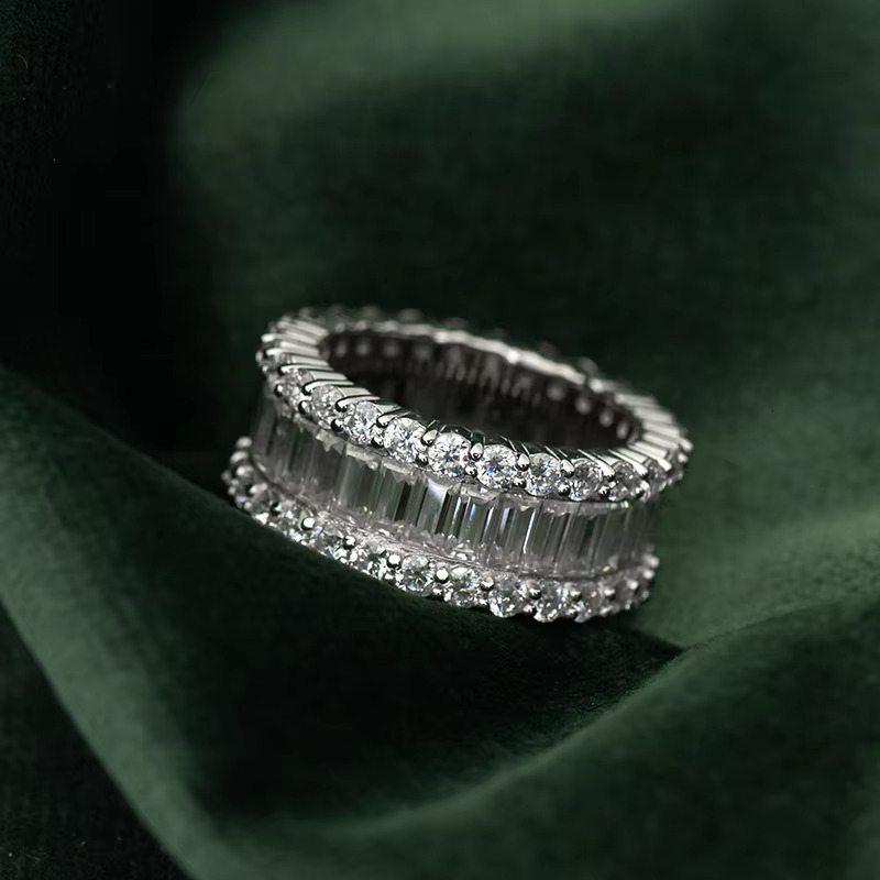 Moissanite Band Eternity Diamond Rings Moissanite