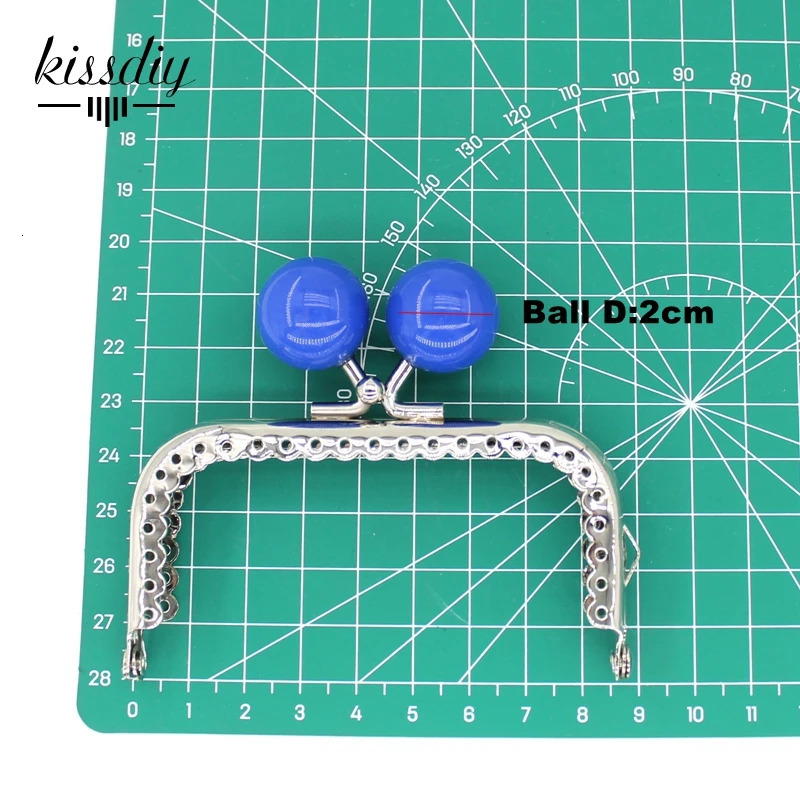 KISSDIY 10 pieces 85cm large candy bead metal wallet holder square smooth silver lace coin kiss buckle accessory 250311
