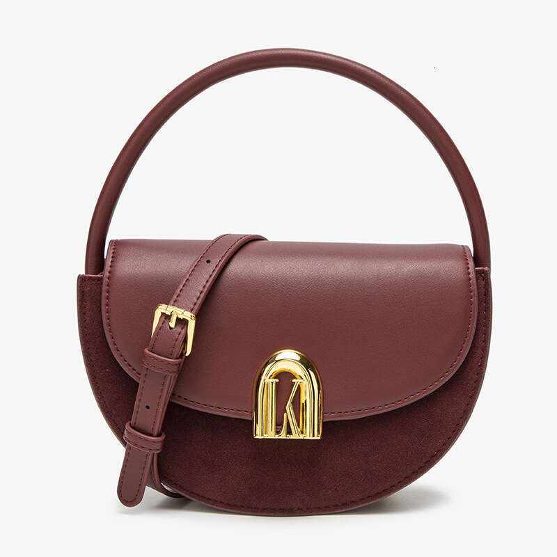 Women's Bags Handbag Genuine Leather Crossbody High-End And Niche Semi-Circular Bag, New Matte Fashionable Temperament, Women's Shoulder Bag