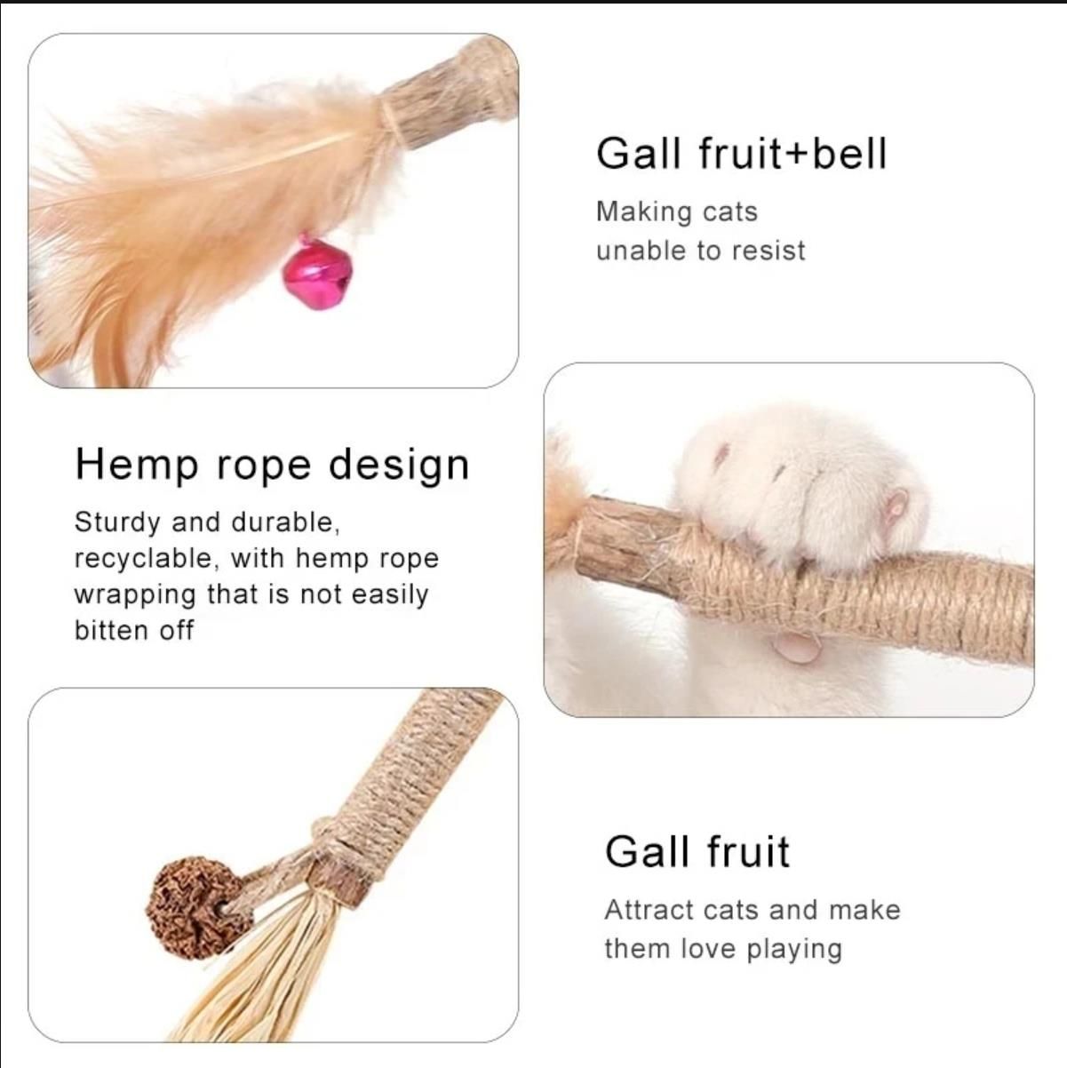 Cat-Friendly Teeth Cleaning Teethers - Organic Silvervine and Raffia Grass Toys