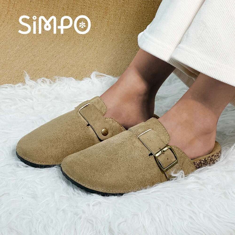 Men's Women And Outdoor Slides Casual Closed Toe Sandals For Adults Flannel Upper Fashion Slippers Non-slip Slip-on All Season