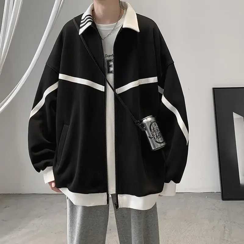 2024 New Korean Style Mens Jacket Casual Loose Fit Versatile Hong Kong Style Baseball Uniform Top For Spring And AutumnT250311