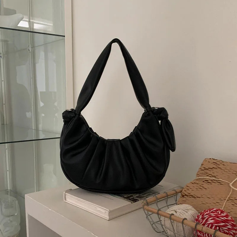 Fashionable Handbag Multifunctional Casual Shoulder Bag Pleated High-quality Womens Lovely Soft Leather Simple Cloud Bag 250310