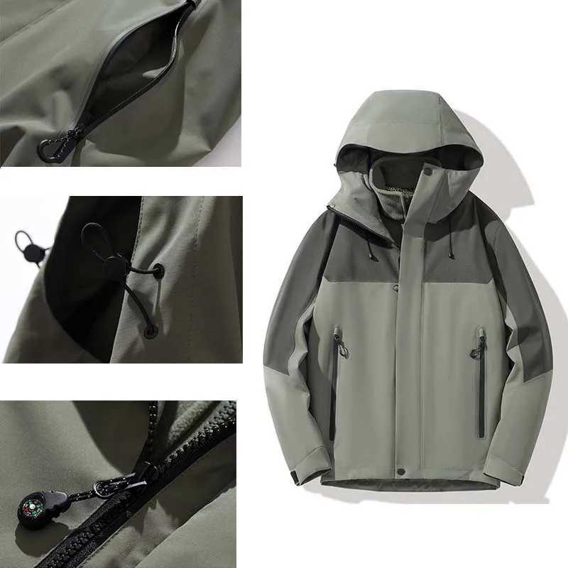Hiking Jacket Men Waterproof Women 3 In 1 Warm Windproof Coats Winter Mountaineering Ski Outdoor Camping Jackets Fleece Ski CoatT250311
