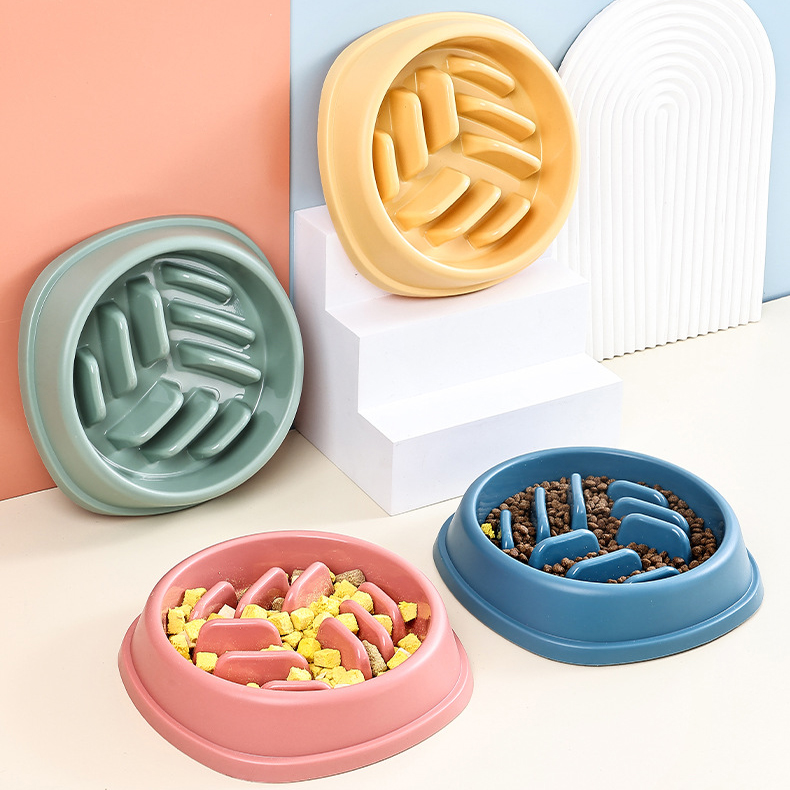 Dog Bowl Large CapacitySlow Feeder Bowl Anti-Choke Slow Feeder Dog Bowl Non-Slip Pet Food Dish Safe and Healthy Eating