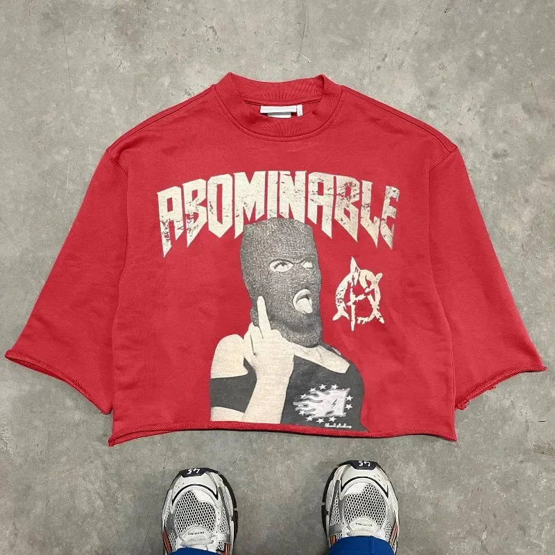 Y2K Trend American Hip-hop Punk Portrait Graphic Print Super Green T-shirt Mens and Womens T-neck Cotton Short Shirt 250310