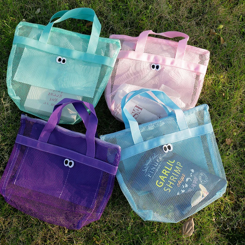 Mesh Large Capacity Makeup Storage Bag Handbags Portable Travel Transparent Waterproof Summer Beach Bag Cosmetic Organizer Pouch R250311