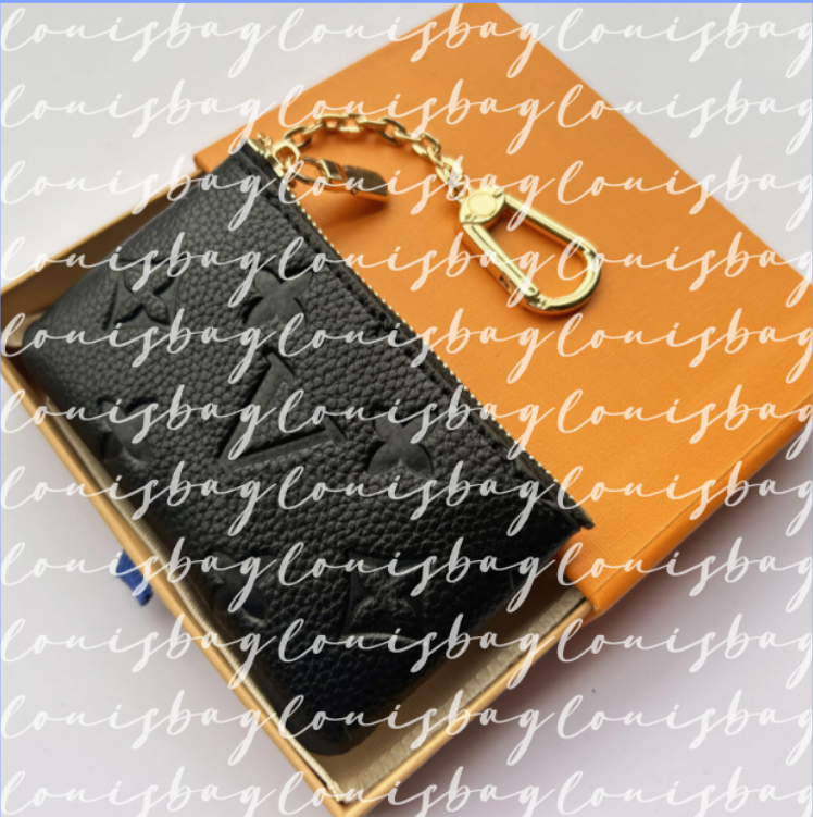 designer wallets bag 6 colors Keychain Ring KEY POUCH coin purse coin pouch Damier leather Credit Card Holder women bag small zipper purses Wallet with box and dust bag