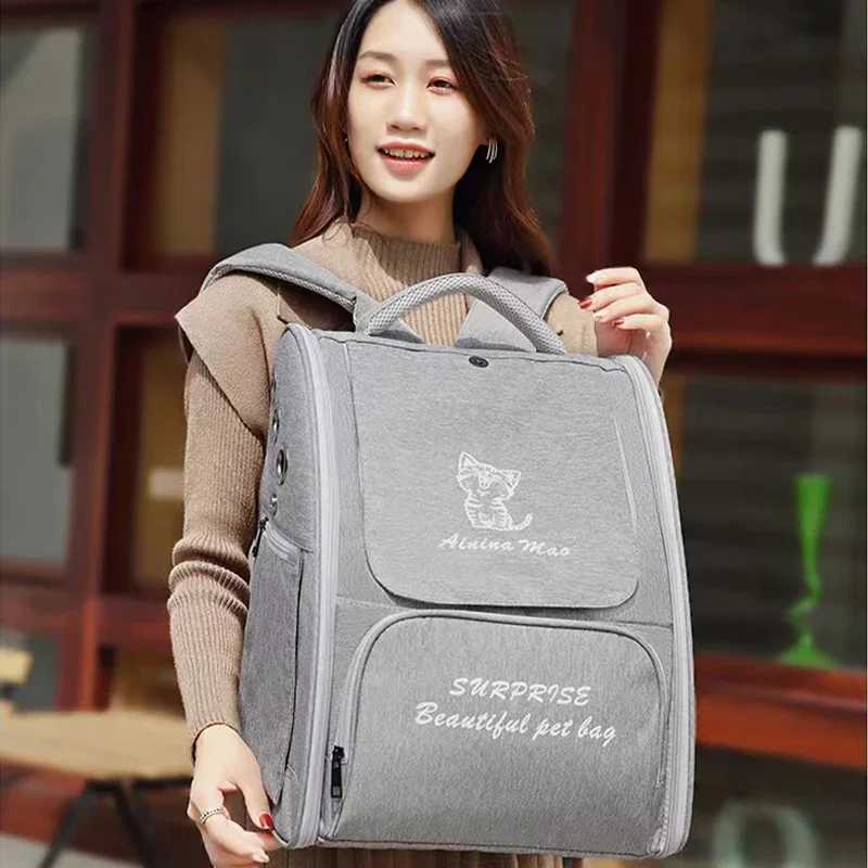 Cat Backpack Pet Carrier Bag Portable Collapsible Breathable Thickened straps are easy to clean Pet Travel Carrier Backpack 250205