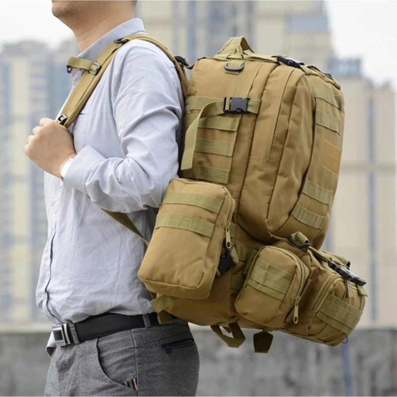 55L Tactical Backpack Trekking Hiking Bag Men Rucksack Outdoor Sport 3 Days Camping Hiking Travel Climbing Backpack Mochila 250305