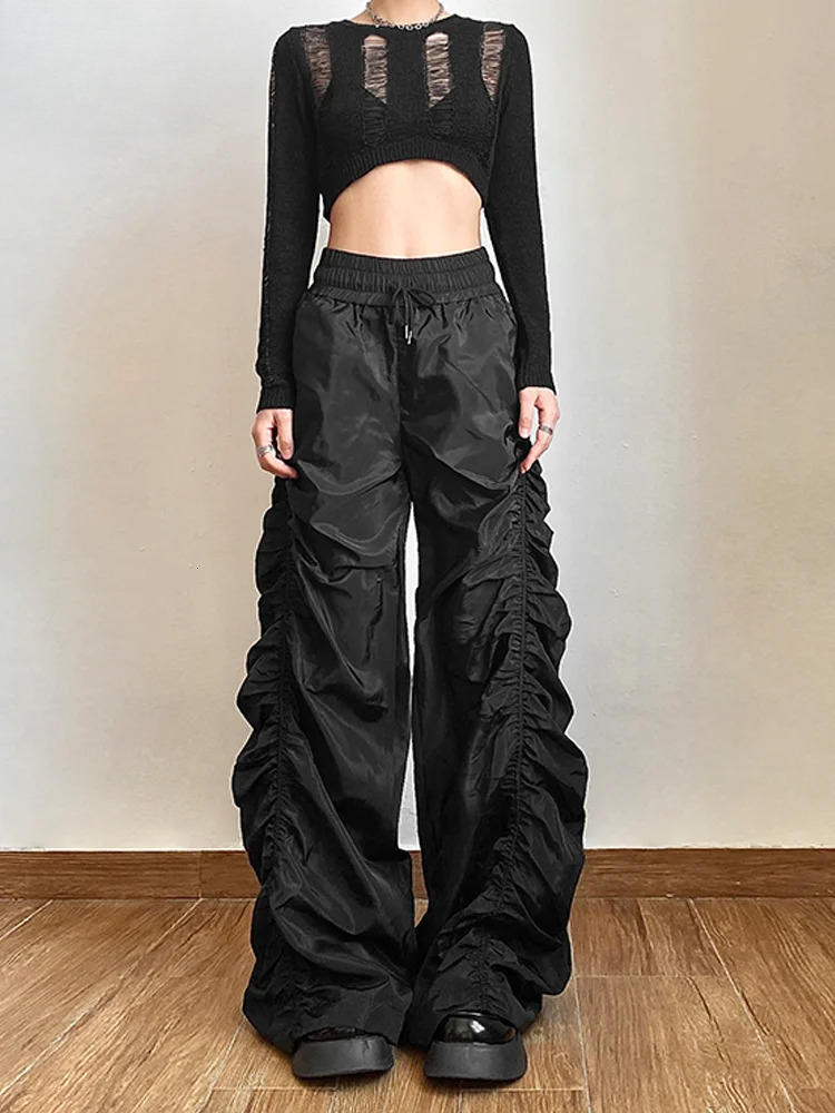 Nibber Fashion Trend Personalized Self-Confidence Avant-Garde Cool All-Match Casual Loose Girl High Waist Wide Leg Lantern Pants