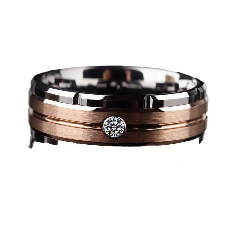 New Women's Crystal Popular Men's Stainless Steel Ring, Couple's Handmade