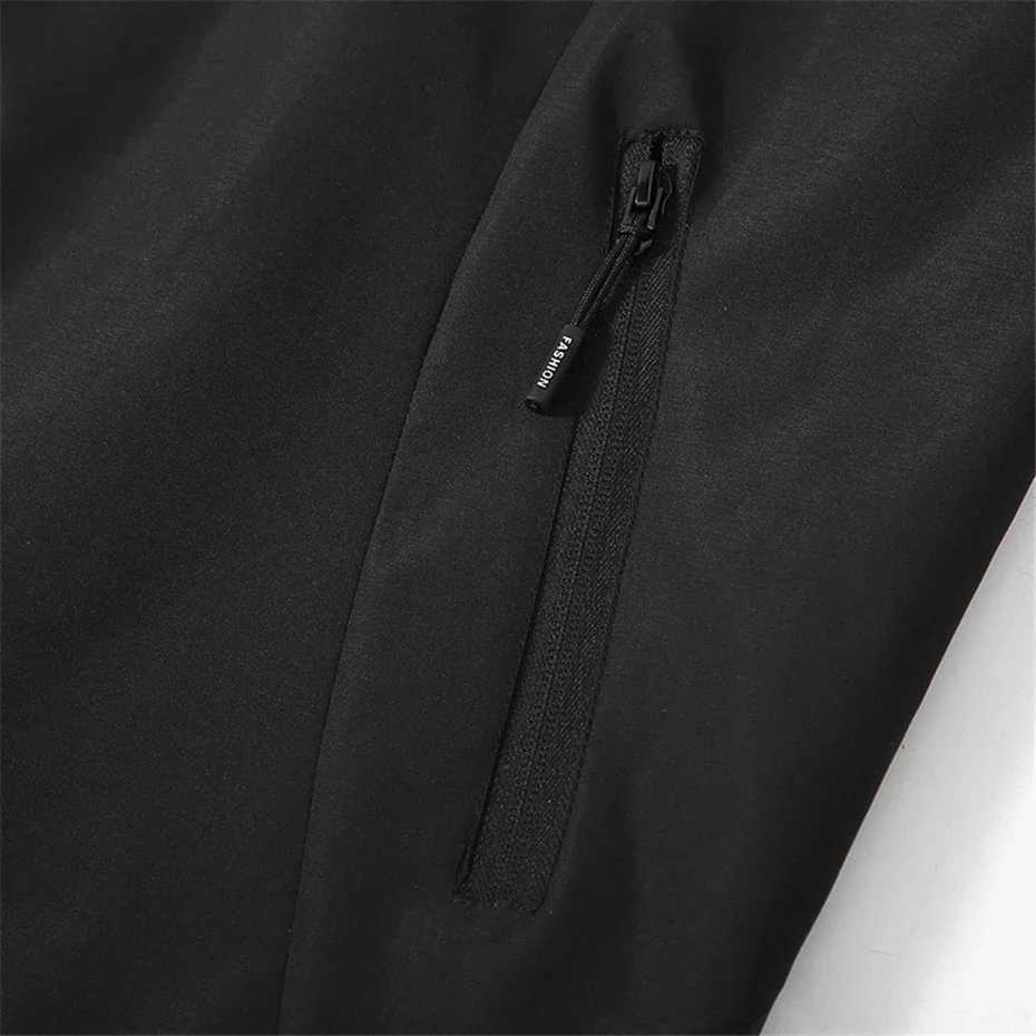 Big Size Mens Windbreaker Black Hooded Zip-up Spring Jacket Men Windproof Waterproof Wind Breaker Male Coat Outerwear 12XL10XLT250311
