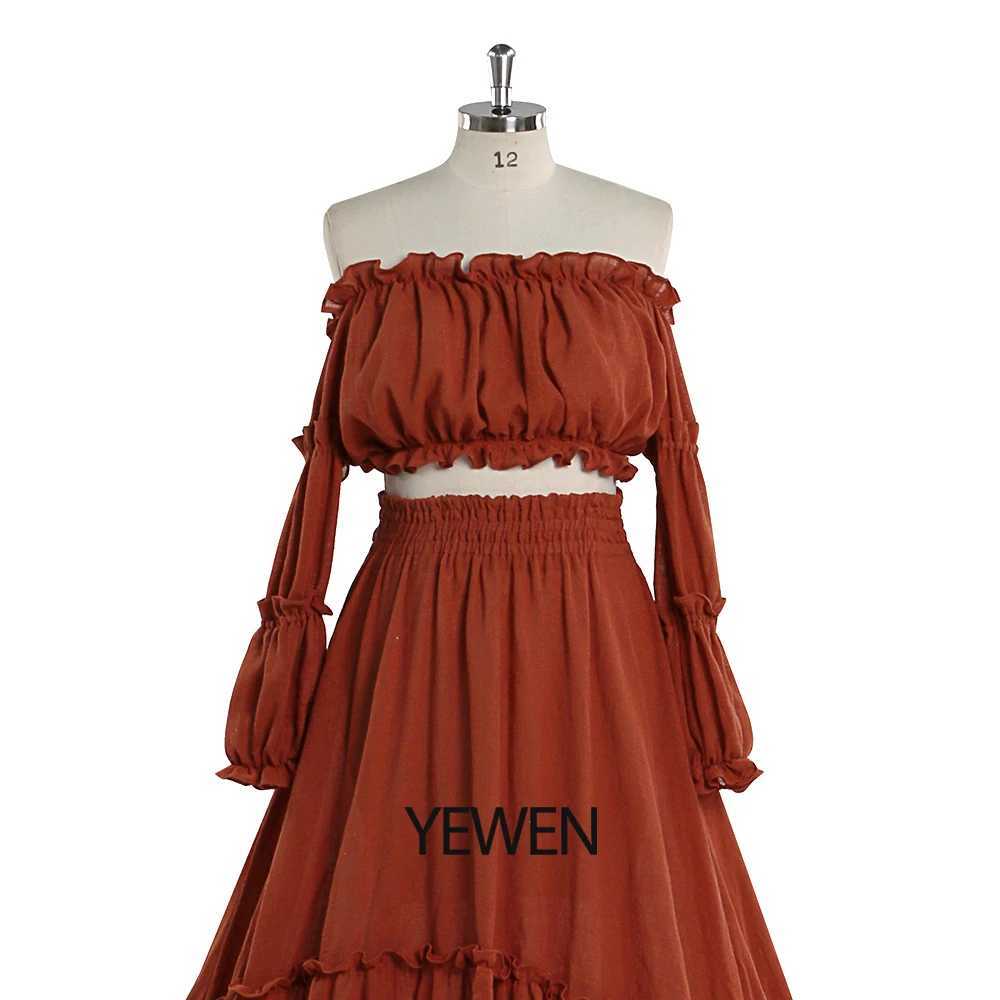 Elegant Off The Shoulder Maternity Dresses for Photo Shoot Long Elastic Waist Boho Maxi Dress Photography Dress YEWEN YW220912 X250224