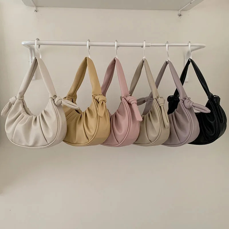 Fashionable Handbag Multifunctional Casual Shoulder Bag Pleated High-quality Womens Lovely Soft Leather Simple Cloud Bag 250310