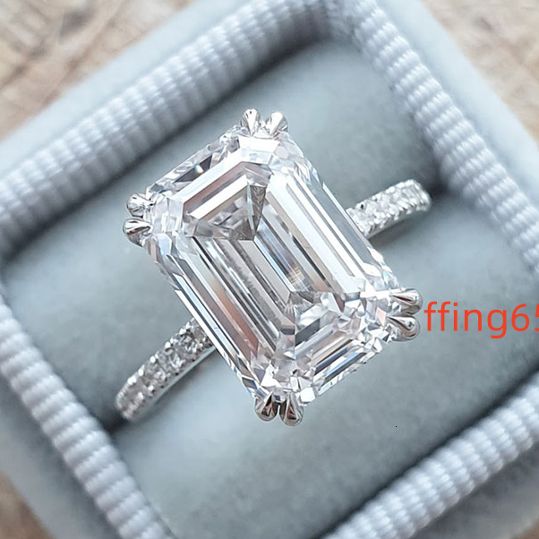 Custom Wholesale Square Genuine Cubic Zirconia Engagement Wedding Spinner Ring Women Jewelry Fashion Trending Eternity Ring