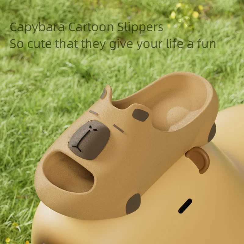 Women Cute Cartoon Capybara Slippers Men Popular Summer EVA Sandals Couple Unisex Non-slip Home Indoor Outdoor House ShoesT250311