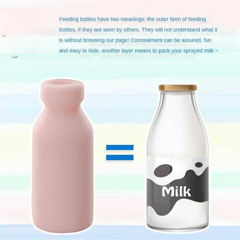 Male Masturbation Cup Milk Bottle Shape Silicone Masturbator Soft Emulational Vaginal Bulge Portable Manual Sex Toys for Man W250311