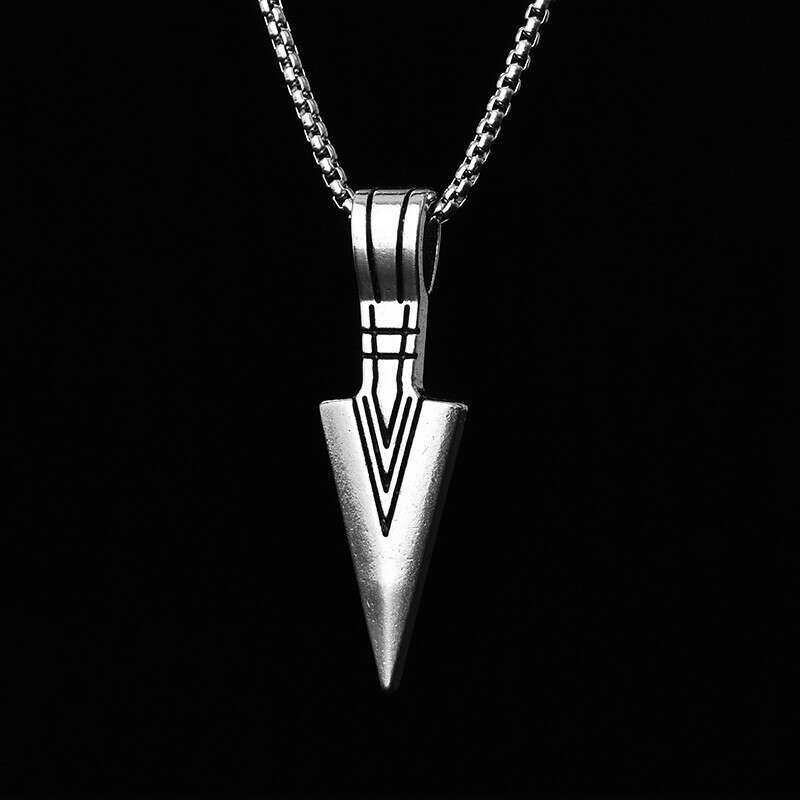 Personalized Triangle Spear Head Pendant Hip Hop Punk Titanium Steel Men's Necklace