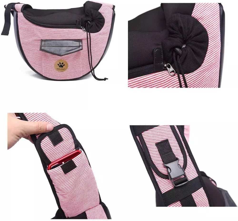 Pet Travel Bag Small Dog Cat Sling Carriers Hands Free Pet Puppy Reversible Pet Bag for Puppy Small Dogs and Cats 250205