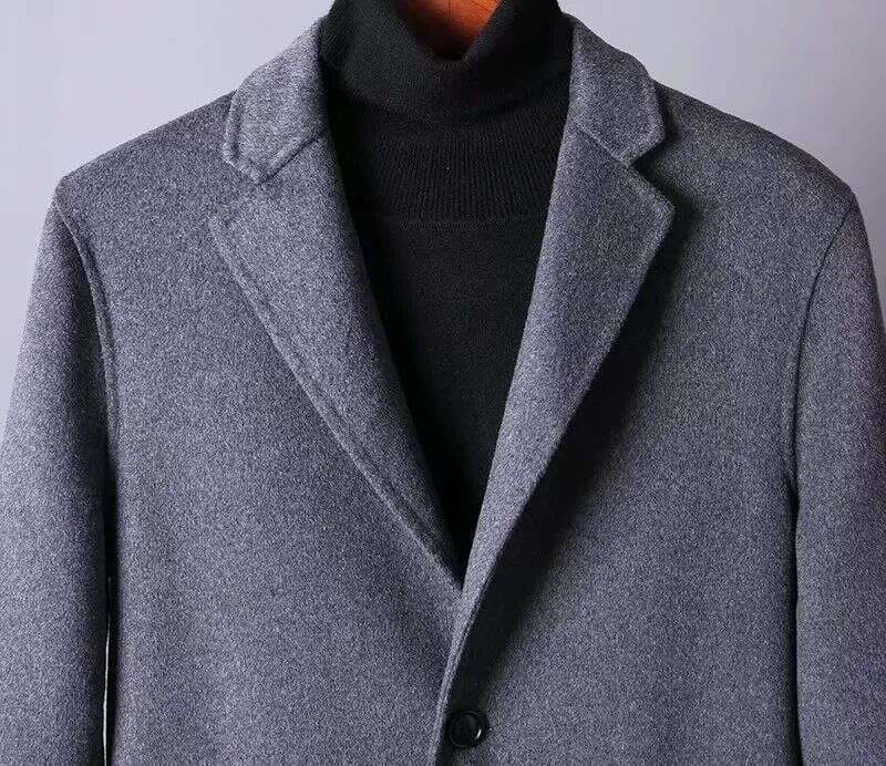Spanish Single Casual Handmade Double-Sided Medium To Long Woolen Coat, Autumn And Winter Warm Men's Clothing