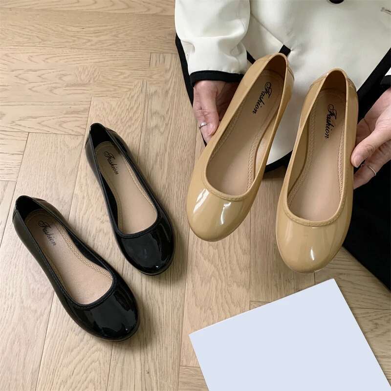 PVC Women's Summer Outer Wear New Fashion Solid Color Single Shoes Casual Flat Low Top Female Sandals