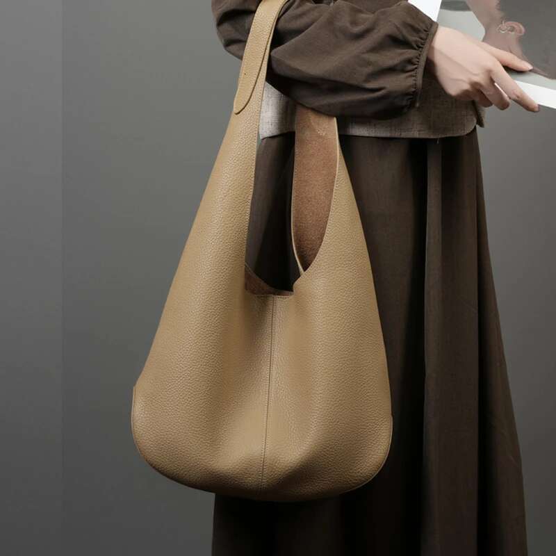 Toptrends Real 100% Genuine Leather Underarm Shoulder Bags For Women New 2024 Trend Designer Large Capacity Tote Ladies Handbags