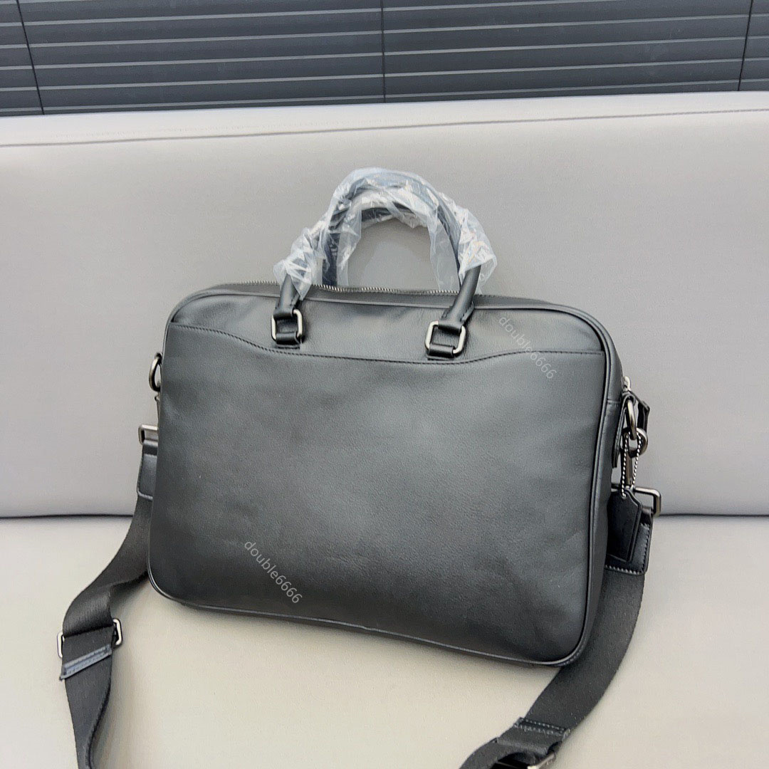 Briefcase Cowhide Men's Handbag Laptop Bag Light Luxury Business Briefcase Shoulder Crossbody Work Bag Women's Messenger Bag Travel Bag Attache case document case