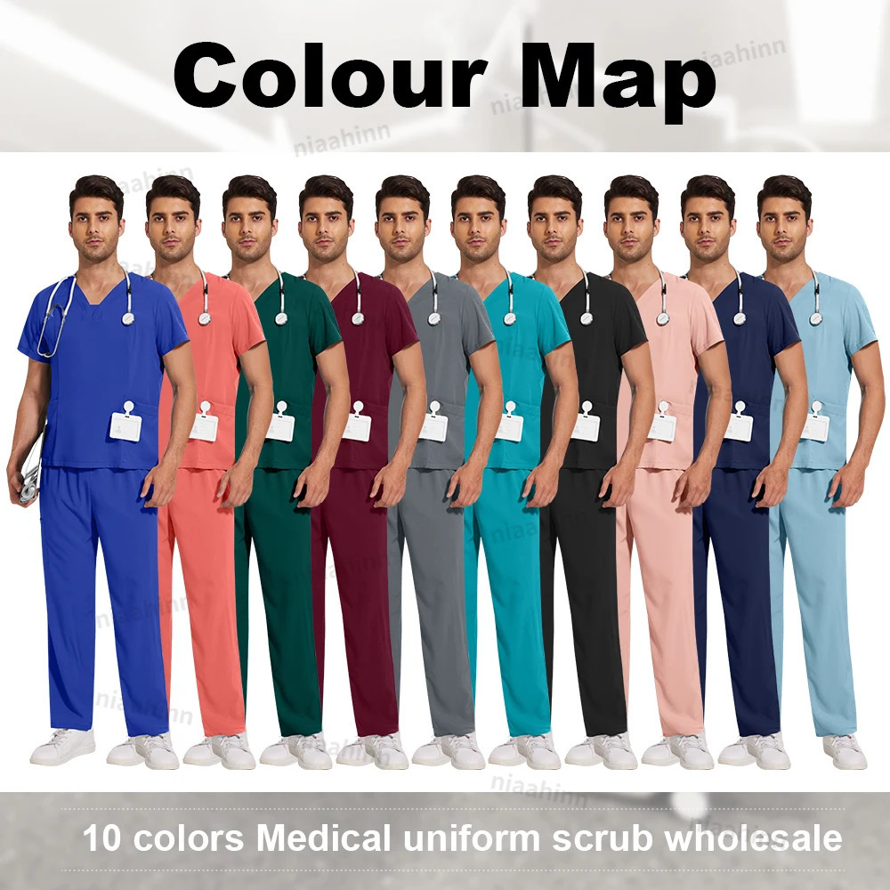 Wholesale Scrubs Uniforms Sets Scrub Stretch Suit Healthcare Nursing Articles Unisex Uniforms Woman Men Uniform250304